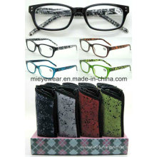 Plastic Paper Transfer Reading Glasses with Pouch (MRP21651)